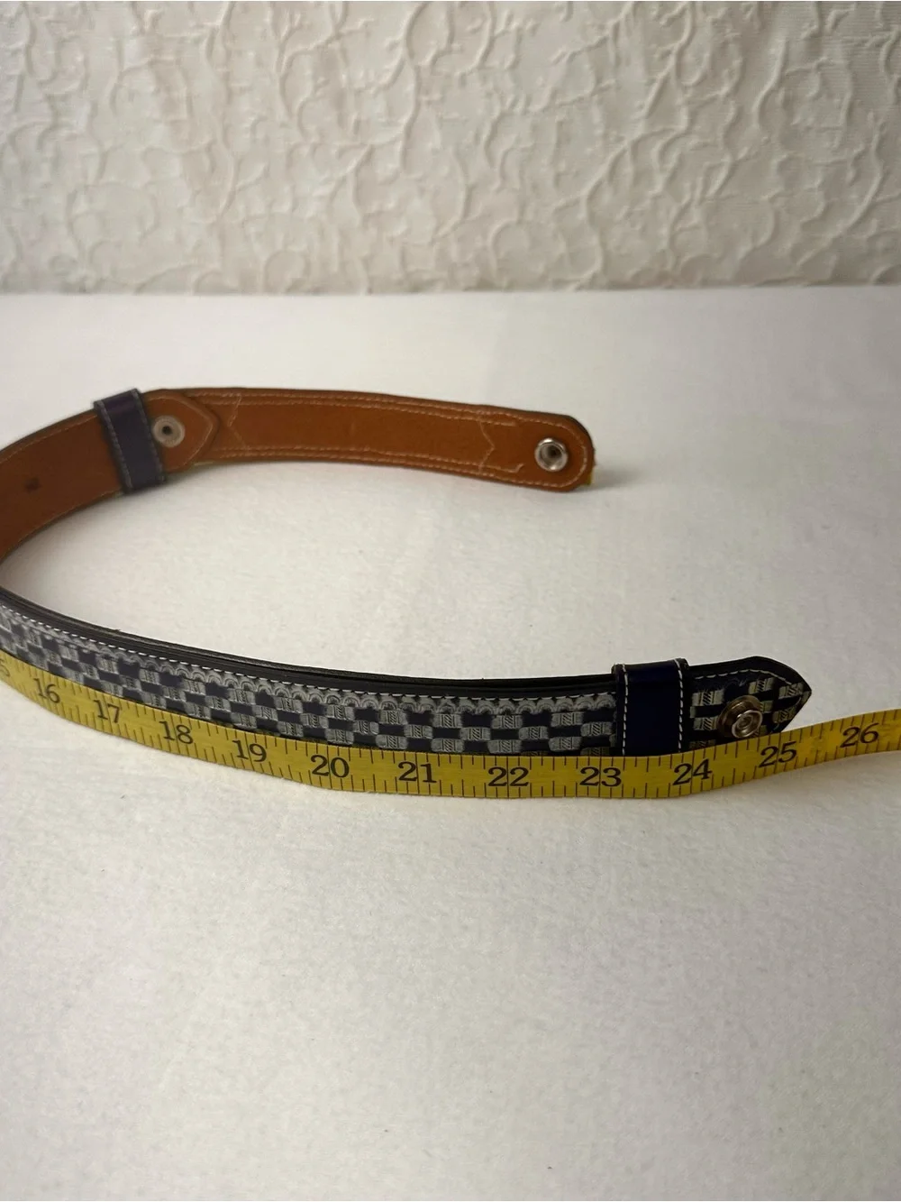 Beaded Southwestern Accent Belt in Navy and Red